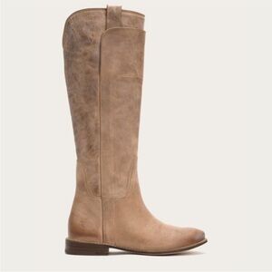 Frye Paige Taupe Grey Leather Riding Boots 8.5